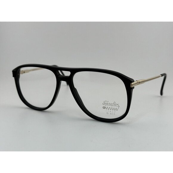 Sferoflex Italy S 411 - Black & Gold 411 BLK 135mm Retro Eyeglass Frames - Picture 1 of 7